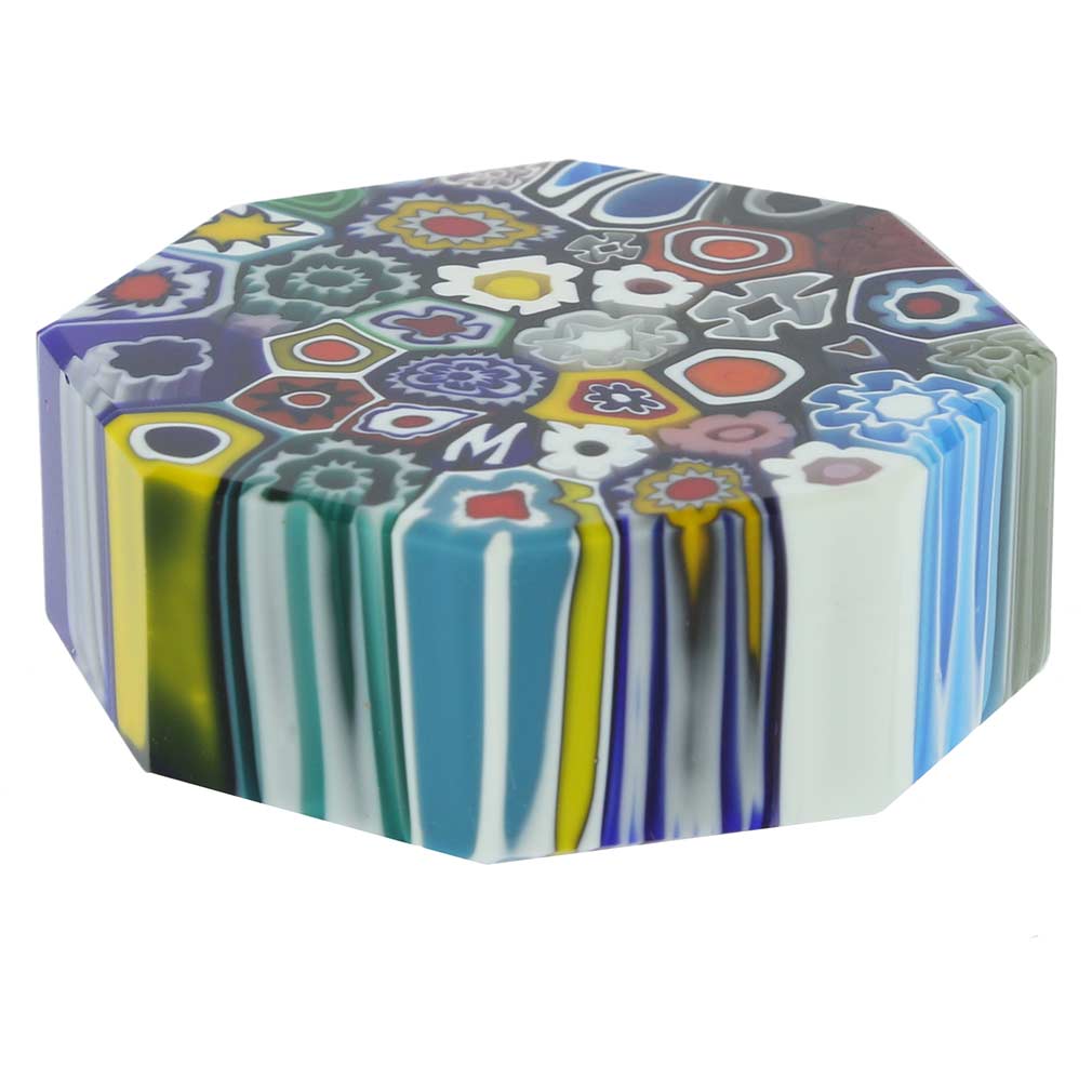 GlassOfVenice Murano Glass Millefiori Octagonal Paperweight - Medium - image 4 of 5