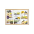 thumbnail image 1 of Spa Wall Art with Frame, Yellow Happy Peaceful Spa Day with Flowers Candles and Herbal Oils Art, Printed Fabric Poster for Bathroom Living Room, 35" x 23", Yellow Purple and White, by Ambesonne, 1 of 2