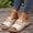 Beige, variant on USSUMA Womens House Slippers Women's Fashion Casual Summer New Buckle Wedge Heel Open Toe Metal Buckle Fish Mouth Beach Sandals Women's Waterproof Shower Slides Tax Free Weekend