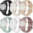 thumbnail image 1 of wonima02 6 Pack Silicone Sport Bands Compatible with Apple Watch Band 38mm 40mm 41mm 42mm 44mm 45mm 46mm 49mm Women Men, Soft Strap Waterproof Wristband for iWatch Series 10 9 8 7 6 5 4 3 2 1 Ultra SE, 1 of 1