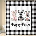 thumbnail image 2 of pipaio Easter Shower Curtain, Gnome Easter Shower Curtains for Bathroom, Cute Rabbit Spring Green Leaves Colorful Eggs Decor Fabric Bathroom Curtains, 70 x 70 Inches, 2 of 6