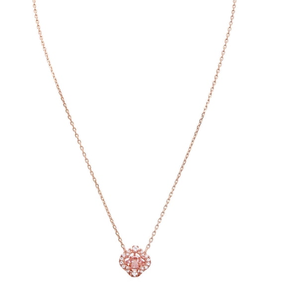 Swarovski Rose Gold Plated Sparkling Dance Clover Necklace