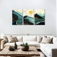 thumbnail image 3 of Elephant Stock Sunset Mountains Wall Art - Horizontal Multi Panel Canvas - Living Room Wall Decor - Nature Multi Panel - Teal And Blue Decor - 74" x 36", 3 of 8