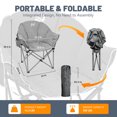 thumbnail image 6 of MOPHOTO Heated Camping Chair, Padded Camp Chair Round Moon Saucer Folding Lawn Chair Outdoor Chair, Oversized Patio Lounge Chairs Portable Folding Camping Chairs Heated Chair, 2 Pack, 6 of 9