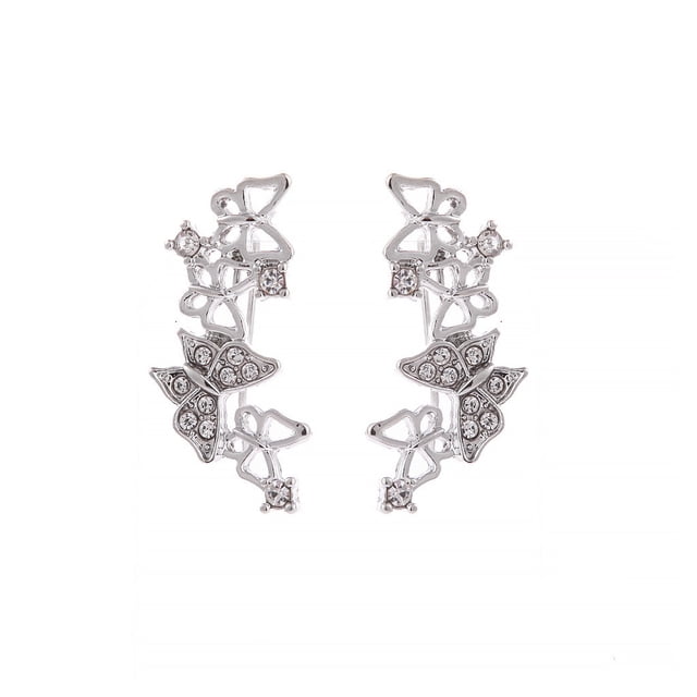 Heliisoer Personality Earrings Leaves Beautiful Diamond Earrings