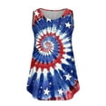 thumbnail image 3 of CFLVAEK Plus Size 4th of July Tank Top for Women Fashion Red White and Blue Tie Dye Graphic Shirts Independence Day Loose Fit Sleeveless Tank Tops XL, 3 of 4