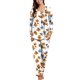 thumbnail image 1 of Puntoco Conjunto de pijama de manga larga con pantalones y bolsillos para mujer, informal, con estampado de moda para mujer, 1 of 5