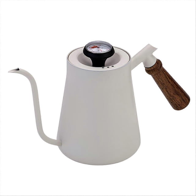 Wooden Handle Hand Brewing Kettle Coffee Hand Brewing Kettle white