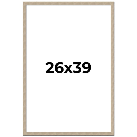 26x39 Frame Grey Solid Wood Picture Frame Width 1 Inches | Interior Frame Depth 0.5 Inches |
