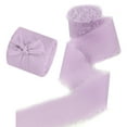 thumbnail image 2 of 1.5" x 5 Yd Chiffon Silk Ribbon, Boho Fringe Fabric Ribbon for Wedding Invitations, Bridal Bouquets, Decorations, Gifts Wrapping & Bow Making, 2 of 7