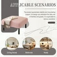 thumbnail image 5 of Lisonu Square Ottoman Footstool, Padded Corduroy Footrest with Wood Frame, Small Accent Seat for Living Room and Bedroom, Pink, 5 of 9