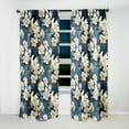 thumbnail image 4 of Designart "Oriental Blue White Orchid Elegance II" Orchid Traditional Curtain, Floral Single Panel, 4 of 6