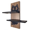 thumbnail image 2 of Repisa Minimalista Gato Decoración Recámara Infantil Mdf Cafe, 2 of 5