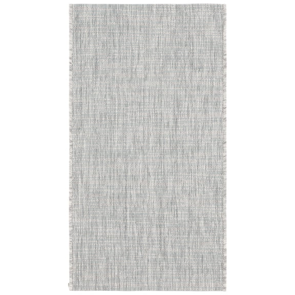 SAFAVIEH Courtyard Samson Solid Indoor/Outdoor Area Rug, Grey/Turquoise, 2' x 3'7"
