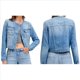 thumbnail image 2 of Chaqueta Vaquera de Larga para Mujer, con Botones y Bolsillos en el Pecho, Informal. Azul XXL, 2 of 8