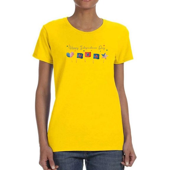 Independence Day Watercolor Flag T-Shirt Women -Image by Shutterstock, Female Medium