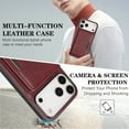 thumbnail image 3 of ELEHOLD For iPhone 17 Air Wallet Case, PU Leather 2-in-1 Magnetic Detachable Leather Credit Card Slot Shockproof Wallet Case Cover For iPhone 17 Air ,Winered, 3 of 6