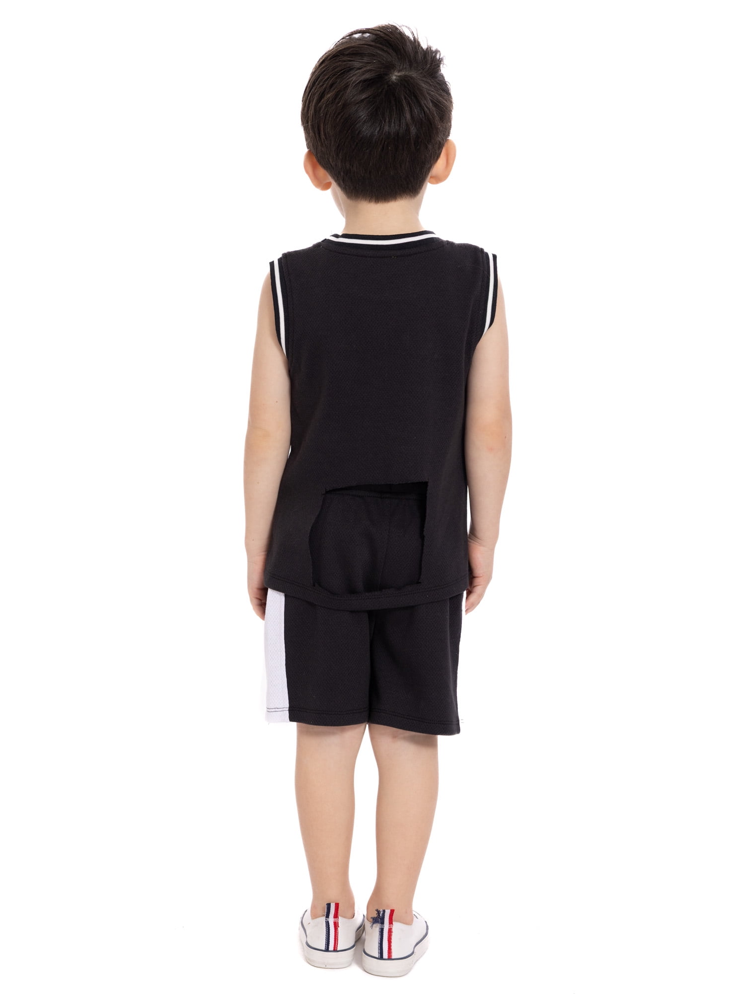 Wonder Nation Toddler Boys Sleeveless Basketball Jersey and Shorts Set, 2-Piece, Sizes 12M-5T