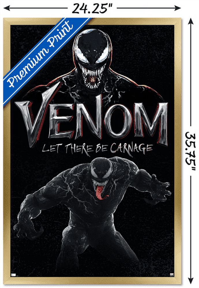 Marvel Venom: Let There be Carnage - Attack Wall Poster, 22.375" x 34", Framed