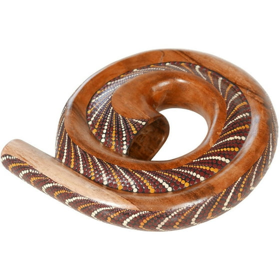 Decorative Aboriginal Spiral Didgeridoo Horn, Painted
