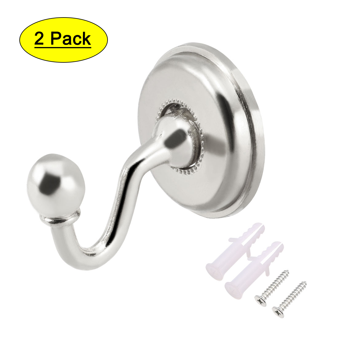 Curtain Drapery Holdback Wall Mounted Hook for Window Silver 56mm X