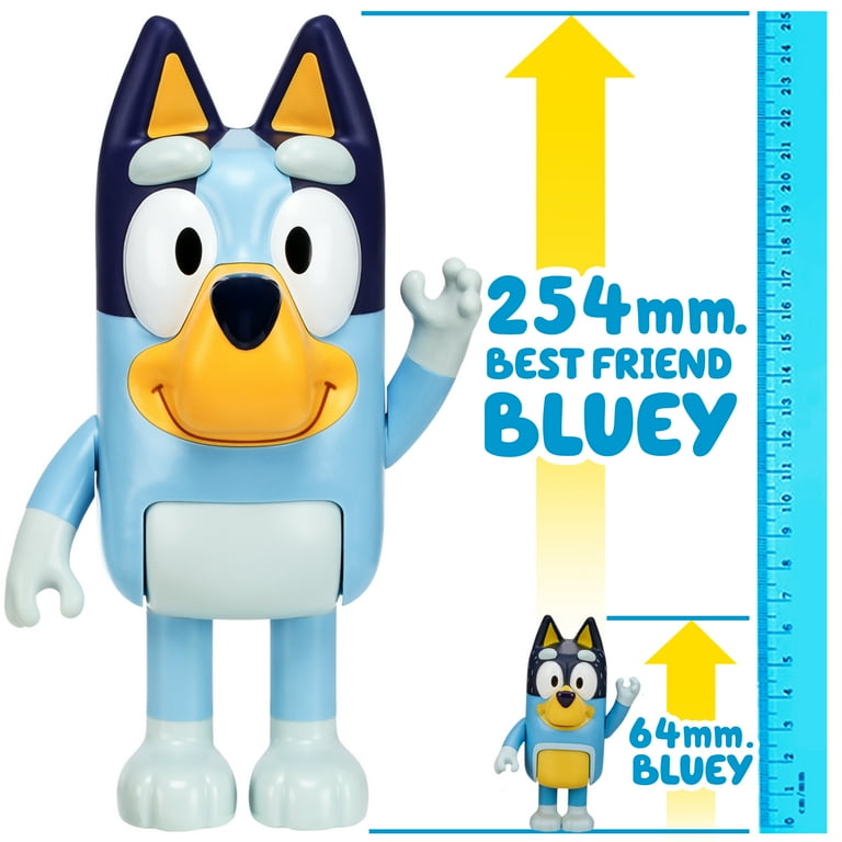 bluey Best Friend Bluey , Articulated 10 Inch Tall Figure of Bluey