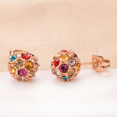 thumbnail image 4 of Airokiy Multicolor Stud Ball Stud Earrings for Women Colorfast Rose Gold Earrings Hypoallergenic Jewelry, 4 of 5