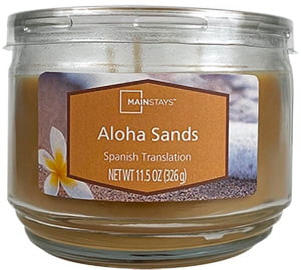 Mainstays Aloha Sands Scented 3-Wick Glass Jar Candle, 11.5 oz.