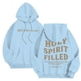 thumbnail image 2 of Christian Hoodies for Men 2025 Holy Spirit Filled Letter Graphic Hoodie with Pockets Hooded Sweatshirt Pullover Tops, 2 of 6