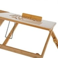 thumbnail image 4 of Foldable Bamboo Wood Computer Table, Portable Breakfast Table Tray Dining Table, 4 of 8