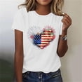 thumbnail image 6 of Zynoxe Womens T Shirts Independence Day Patriotic Short Sleeve Graphic Tees Casual Round Neck Going Out Summer Tops Tee (#02 White,XL), 6 of 7