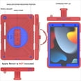 thumbnail image 3 of Decase for for iPad 9th/ 8th/ 7th Gen Military Grade Protection Case,Built-in Rotation Ring Stand,with Shoulder Strap & Hand Strap,with Pen Holder,Rugged Shockproof Heavy Duty Case Cover,Redblue, 3 of 13