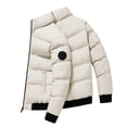 thumbnail image 6 of DYTTDG Men’s Winter Puffer Jacket, Long Sleeve Zip Up Quilted Outerwear with Ribbed Cuffs, Casual Loose Fit Coat for Daily Outdoor Wear, 6 of 8