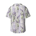 thumbnail image 5 of Salouo Lavender Flowers Pattern Cuban Collar Shirts for Men Button-Down Shirt Men's Short Sleeve Shirts Hawaiian Shirts Casual Shirts -Medium, 5 of 6