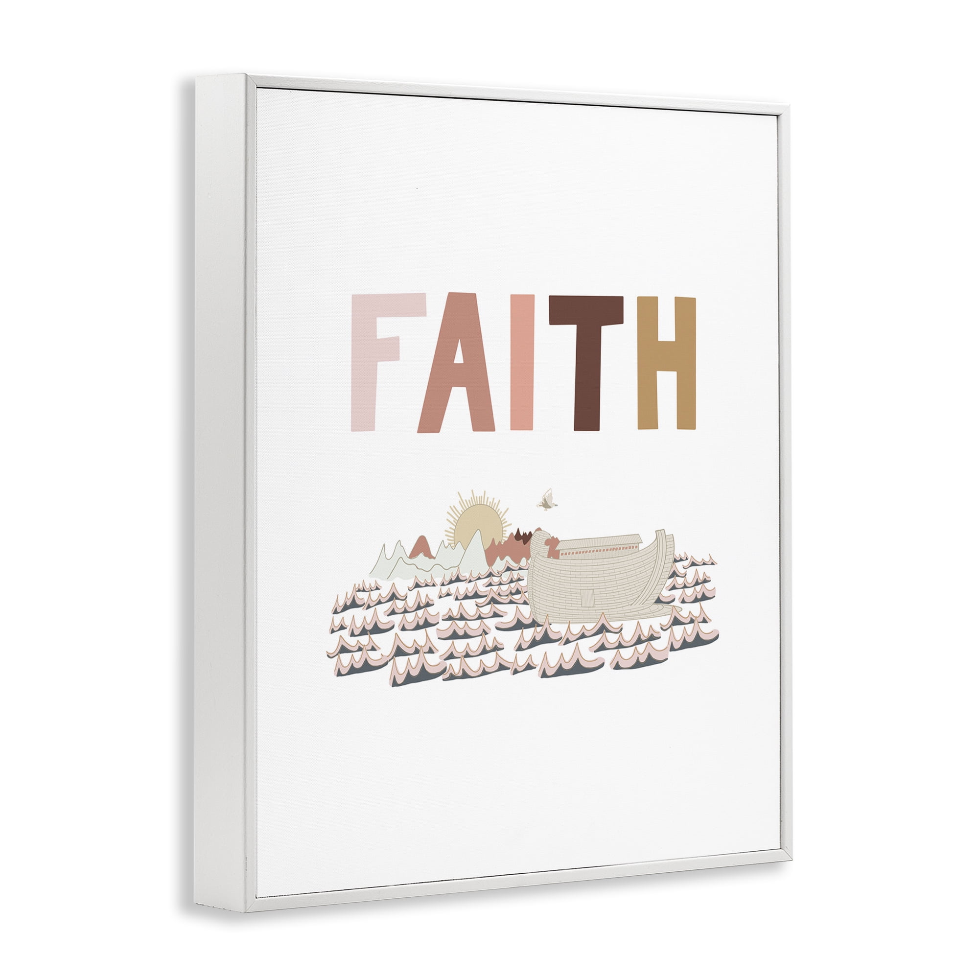 Stupell Industries Noah's Ark Faith Religious Painting White Framed Art Print Wall Art, 11 x 14
