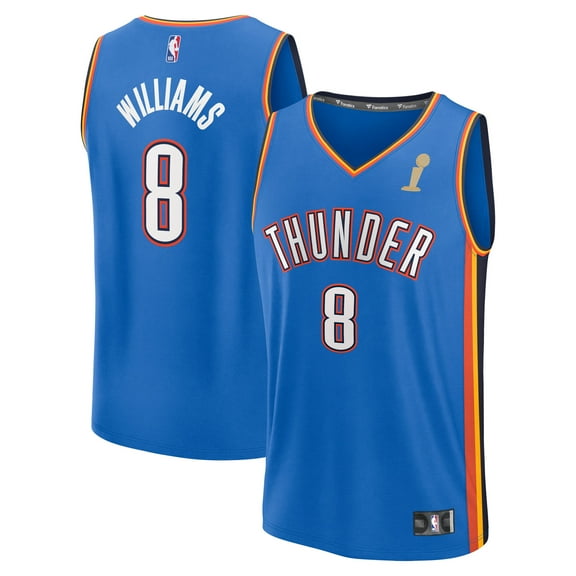 Men's Fanatics Jalen Williams Blue Oklahoma City Thunder 2025 NBA Finals Champions Fast Break Replica Player Jersey -