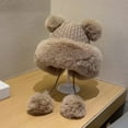 thumbnail image 3 of Fgnfyis Winter Women Lined Knit Hat Thermal Ear Cold Weather Outdoor Coffee One Size, 3 of 3
