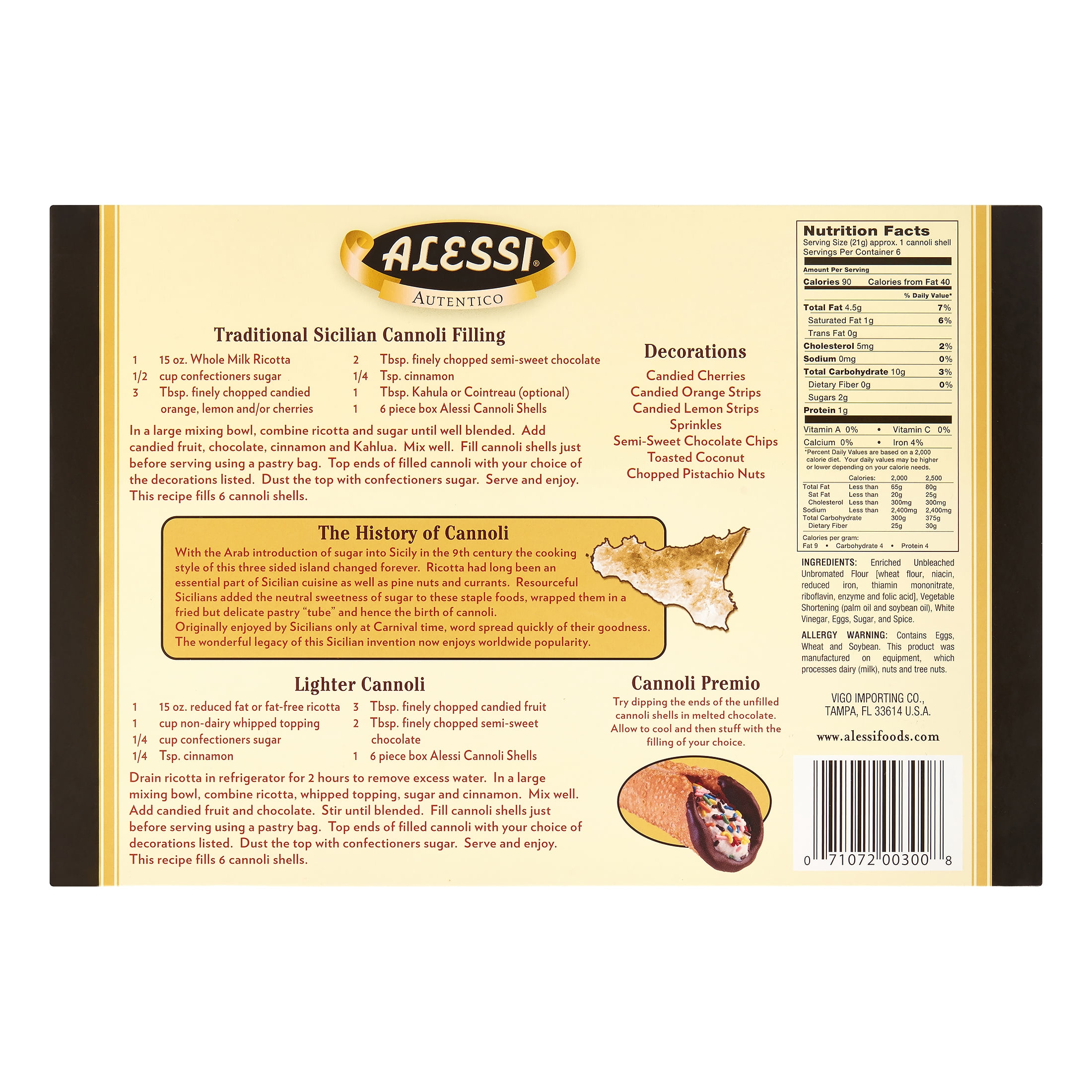 Alessi Cannoli Shells, Large, 4 Oz
