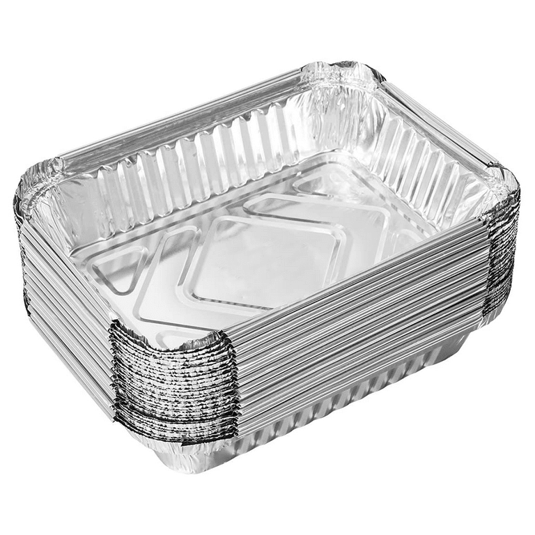 60Pcs Disposable Aluminum Foil Roasting Pan, 400mL BBQ Trays