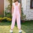 thumbnail image 6 of Girls' Casual Sleeveless Jumpsuits Toddler Girl Summer Clothes Rompers with Pockets Adjustable Wide Leg Jumpsuit Cute Outfits for Girls 13-14 Years Girls Fashion, 6 of 9