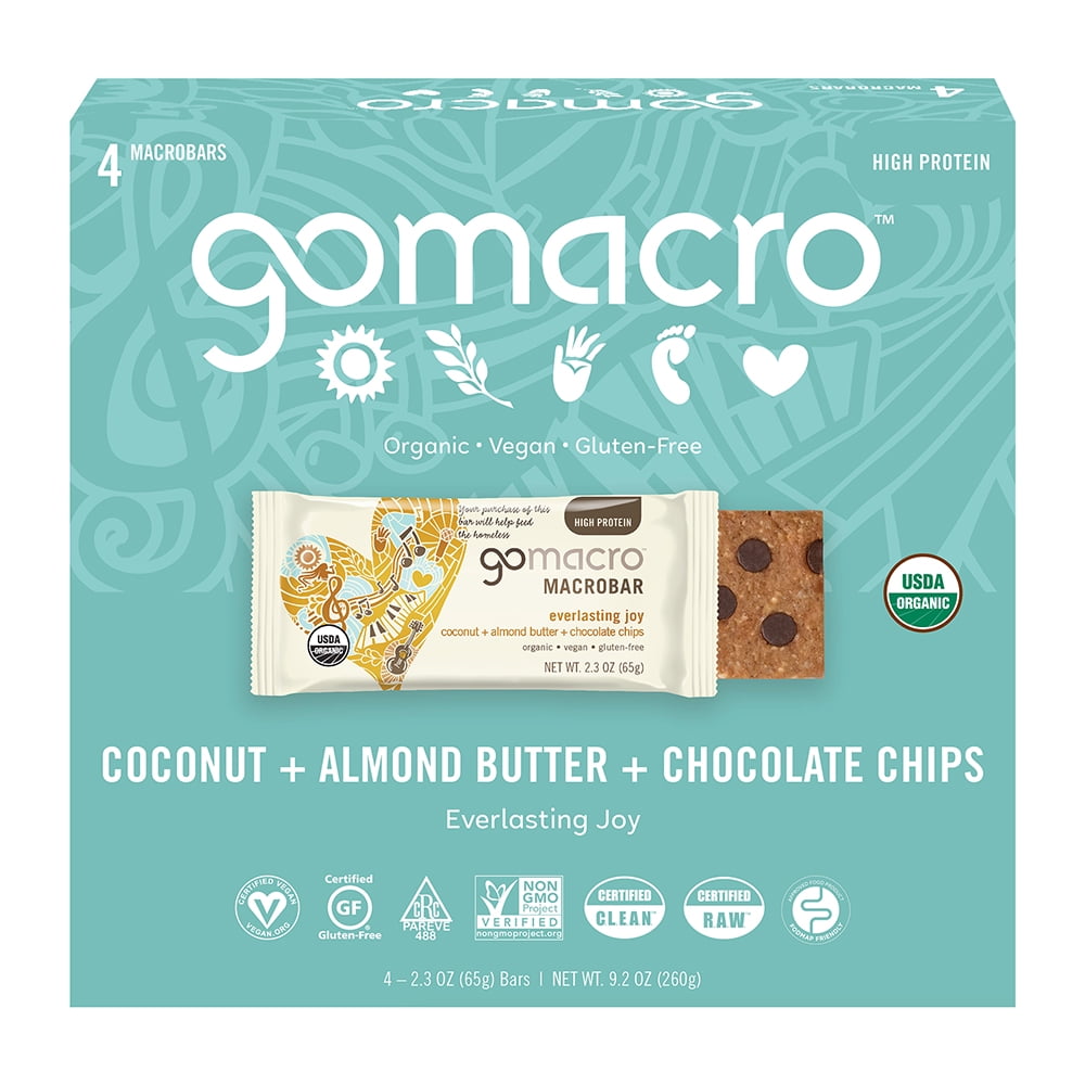 GoMacro MacroBar Coconut + Almond Butter + Chocolate Chips Organic