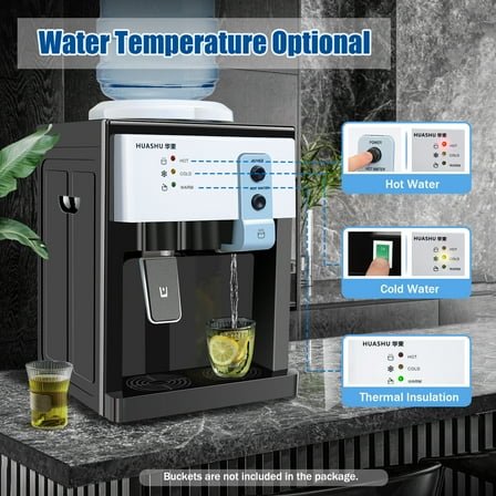 5 Gallon Top Loading Water Cooler Dispenser Countertop Hot Cold Drinking Machine