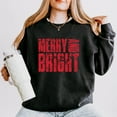 thumbnail image 3 of Merry and Bright Block Distressed - Women's Lightweight Garment Dyed Sweatshirt, 3 of 7