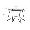 thumbnail image 3 of Rustic Black Sturdy Console Coffee Table Tempered Glass Surface for Living Room, 3 of 9