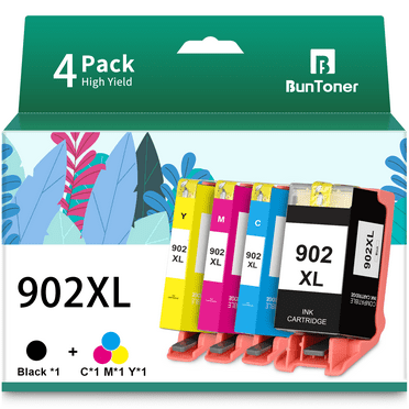 902 Ink Cartridges for HP 902XL 902 XL Ink Cartridges 4 Pack for HP OfficeJet Pro 6978 6968 6962 6970 6958 6954 6975 6960 6950 Printer (Black, Cyan, Magenta, Yellow)