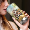 thumbnail image 4 of Hello Fall Autumn Wreath Old English Sheepdog Pumpkins Pickup Truck 20oz Stainless Steel Tumbler Insulated Cup with Lid Dog Lover - 13011, 4 of 5