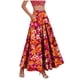 thumbnail image 3 of TaTaai Women's Vintage High Waist Boho Print Long Skirt Elastic Waist A-Line Ruffle Hem Maxi Skirt with Pockets for Everyday Casual Wear Gift, 3 of 9
