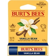 (3 pack) Burt's Bees 100% Natural Origin Moisturizing Lip Balm with Beeswax, Vanilla Bean, 1 Tube