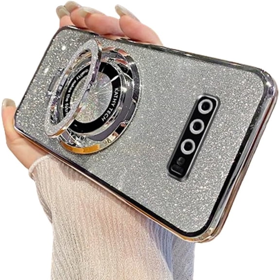 Magnetic Case for Samsung Galaxy S8 Case Glitter Sparkle with Kickstand Phone Case Slim fit Luxury Plating Shockproof Protective Women Girls Case for Samsung Galaxy S8 Sliver YD