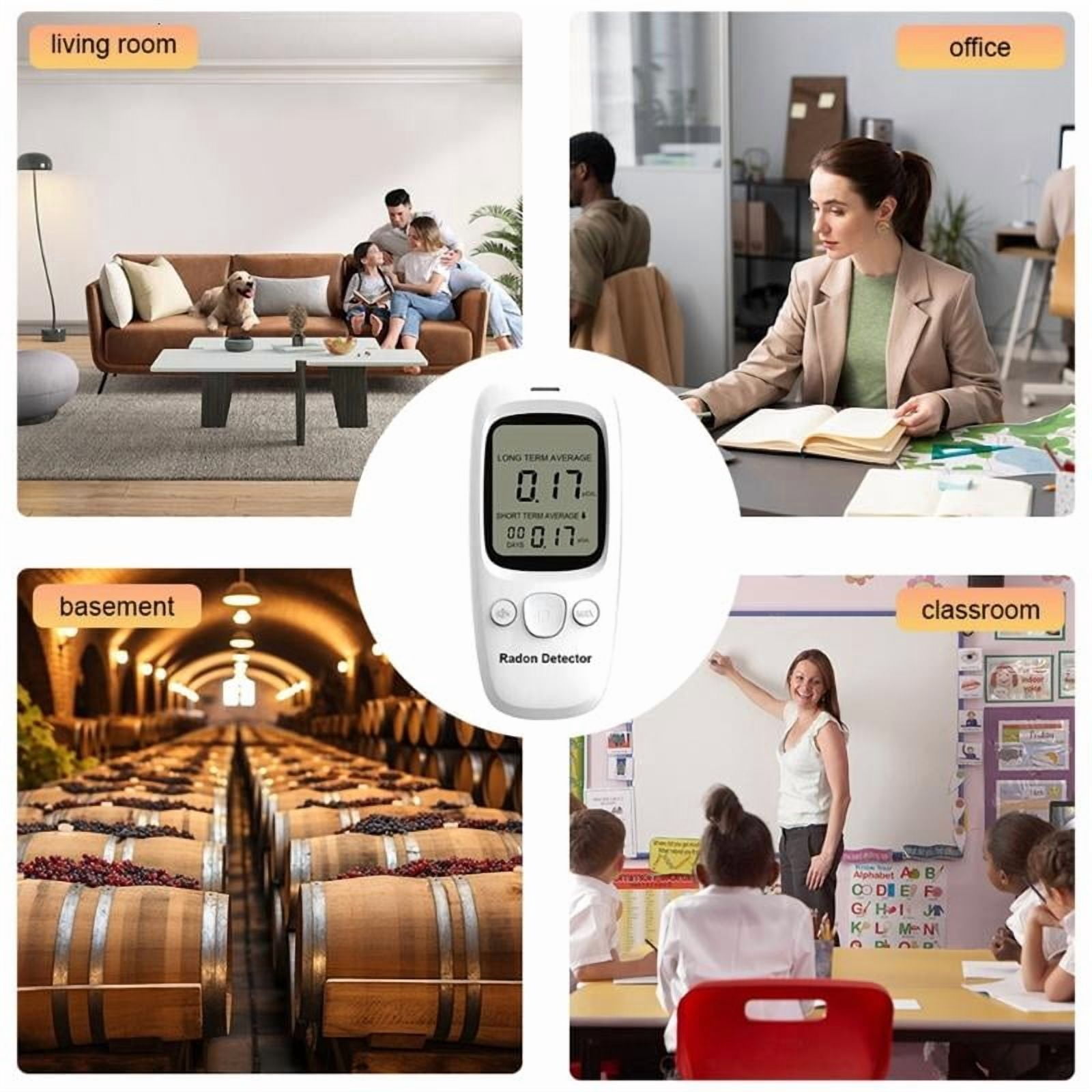 CEORPER Radon Meter 0-270pCi/L With Alert Function And Easy To Read Screen for Home
